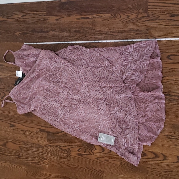 NWT Le Chateau Amethyst sparkle holiday dress with high-low hem. Size XXL - Picture 9 of 11